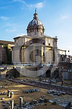 Santi Luca e Martina Church located between the Roman Forum and the Forum of Caesar Rome, Italy