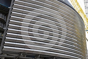 Santiago Bernabeu. Exterior of the Santiago Bernabéu stadium in full works and renovation