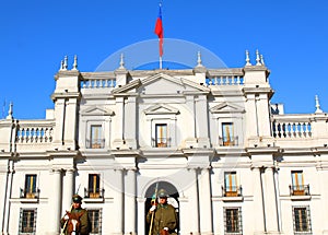 SANTIAGO, CHILE - JUNE 15: La Moneda Palace Downtown Santiago, C