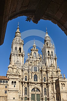 Santiago Compostela cathedral. Camino Santiago. Xacobeo year. Galicia, Spain photo