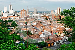 Santiago de Cali, Valle del Cauca, Colombia - March 2019 Panoramic of the City Cali