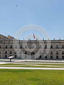 View of the presidential palace, known as La Moneda, in Santiago, Chile photo
