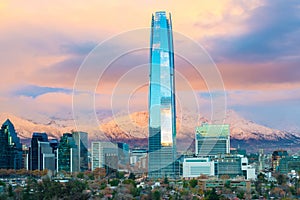 Santiago de Chile with Los Andes Mountains in the back