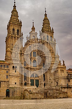 Santiago de Compostela Cathedral, Galicia, Spain. Obradeiro square in Santiago de Compostela The ending point of ancient pilgrim