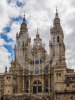 Santiago de Compostela Cathedral in the Obradoiro square in Santiago de Compostela