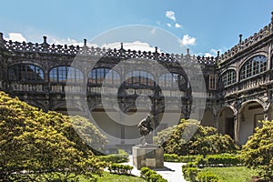 Santiago de Compostela, Galicia, Spain, June 14, 2018: Statue of photo