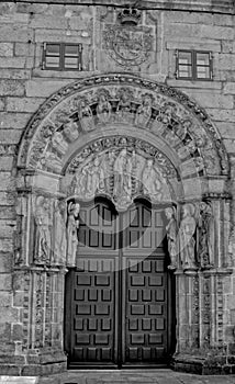 Santiago de Compostela - PÃÂ³rtico del Colegio de San JerÃÂ³nimo Monocromo photo