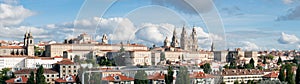 Santiago de Compostela wide panoramic view Cathedral with the new restored facade. High resoluti photo