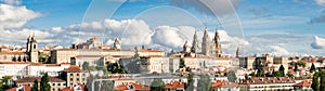 Santiago de Compostela wide panoramic view High resolution. Destiny of the way of St. James. Pilgrimage