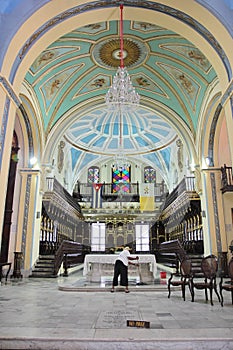 Santiago de Cuba, Cuba, August 18, 2016: The cathedral of Nuestra Senora de la Asuncion