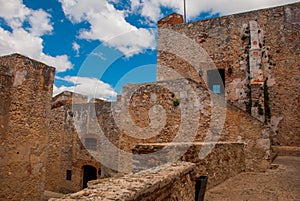 Santiago de Cuba, Cuba, Fort Castillo del Moro: Landscape with a view of the fortress walls. Castle San Pedro de la Roca del Morro