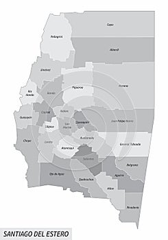 Santiago del Estero province administrative map