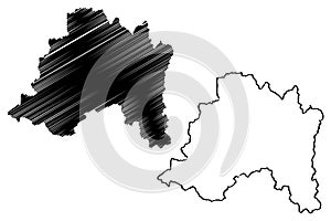 Santiago Metropolitan Region Republic of Chile, Administrative divisions of Chile map vector illustration, scribble sketch