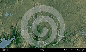 Santiago outlined, Spain. Physical