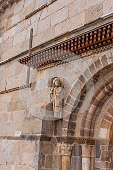 Santiago pilgrim sculpture Romanesque Church photo