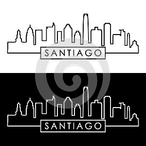 Santiago skyline. Linear style.
