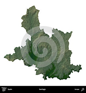 Santiago, Spain, isolated on white. Physical