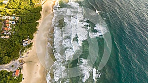 Santinho Beach in Florianopolis. Aerial view from drone photo