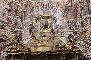 Santo Domingo church interior in Puebla