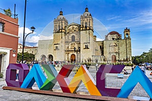 Santo Domingo de Guzman Facade Church Oaxaca Mexico