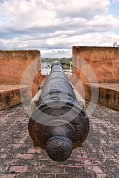 Santo Domingo, Dominican Republic. Cannon near Museum of Casas Reales.