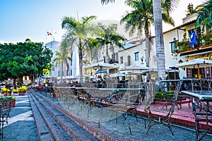 Santo Domingo, Dominican Republic. Famous place Las Atarazanas in Spanish Square with prestigious restaurants.