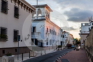 SANTO DOMINGO, DOMINICAN REPUBLIC - NOVEMBER 10, 2018: Archbishop residence in Santo Domingo, capital of Dominican