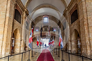 SANTO DOMINGO, DOMINICAN REPUBLIC - NOVEMBER 24, 2018: Interior of the National Pantheon of the Dominican Republic in