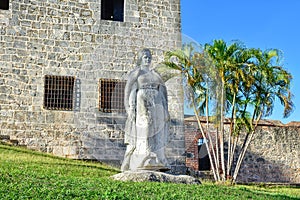 Santo Domingo, Dominican Republic. Statue of Maria De Toledo in Alcazar de Colon (Diego Columbus House).