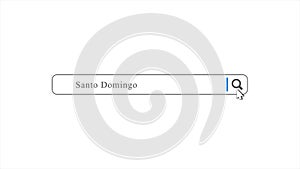 Santo Domingo in Search Animation. Internet Browser Searching
