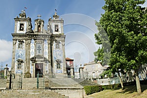 Santo ildefonso church in porto portugal photo