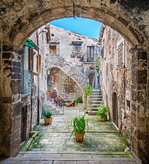 Scenic sight in Santo Stefano di Sessanio, province of L`Aquila, Abruzzo, central Italy. photo