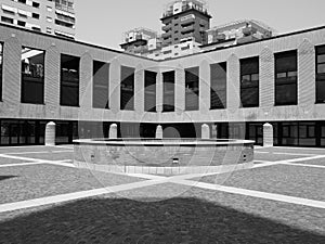 Santo Volto Church in Turin, black and white