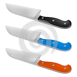 Santoku knife with handle in different color photo