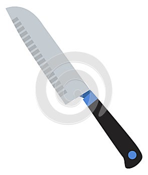 Santoku knife icon. Cutting blade. Cooking tool photo