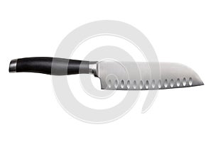 A Santoku Knife. Isolated on white with clipping p photo