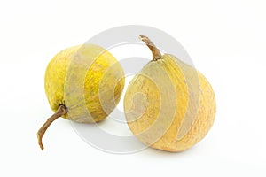 Santol tropical fruit on white