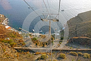 Santorini Cable Car, Santorini. GREECE.
