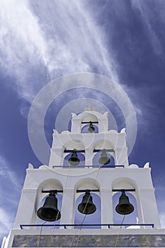 Greece, Santorini, Oia, Church of Panagia Akathistos Hymn, bells photo