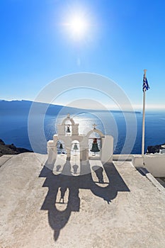 Santorini, Greece. Minimalistic composition traditional architecture of Santorini island