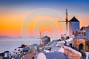 Santorini, Greece - Oia village, sunset