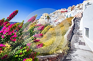 Santorini, Greece - Scenic view white village, Oia