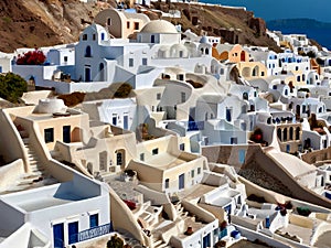 Santorini, Greece - Whitewashed houses