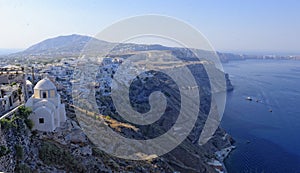 Santorini island coastline