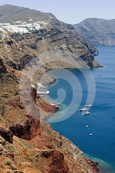 Santorini island coastline