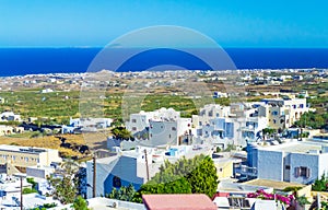 Santorini island east coast scenic view Greece