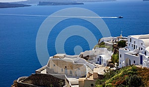 Santorini island, Greece - Caldera over Aegean sea