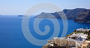 Santorini island, Greece - Caldera over Aegean sea