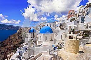 Santorini island, Oia village, Cyclades . Greece