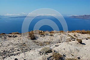 Santorini island volcano view